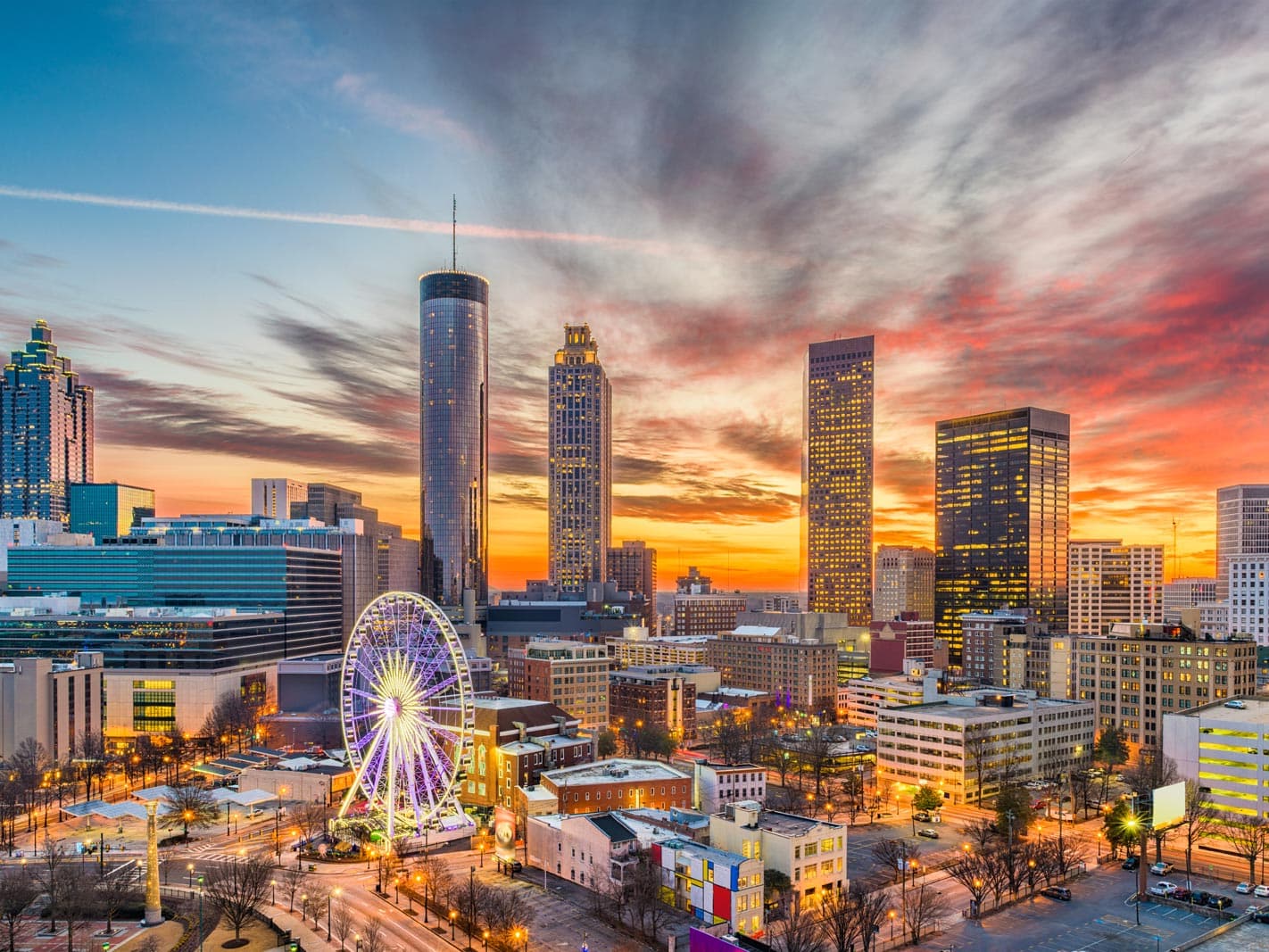 Atlanta skyline at dusk